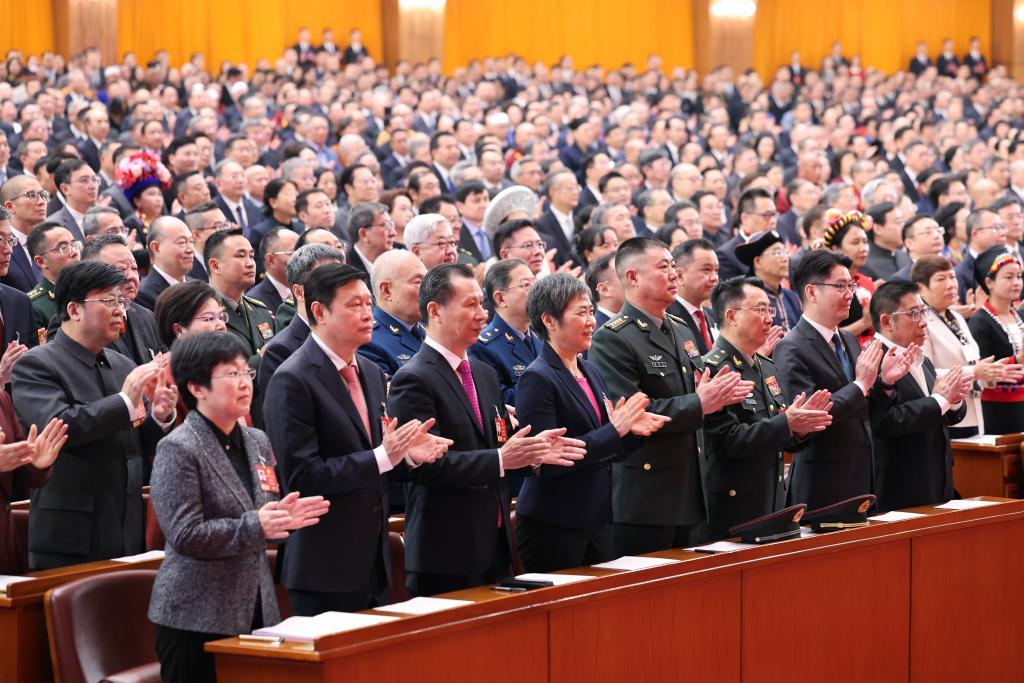 3月4日下午，中国人民政治协商会议第十四届全国委员会第四次会议在北京人民大会堂开幕。新华社记者 姚大伟 摄